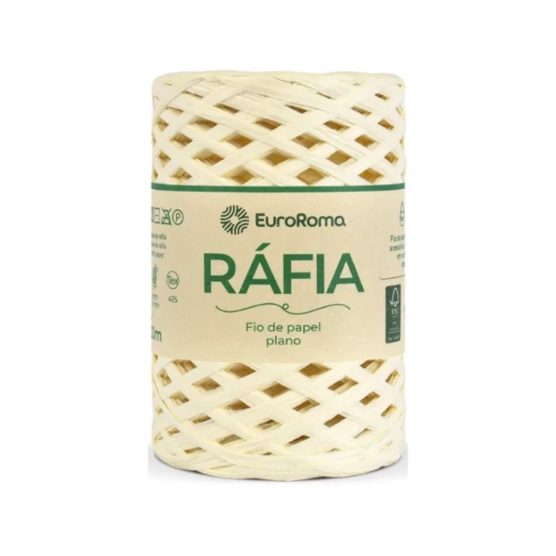 Fio de Rafia Plano - Euroroma 200 Branco - EuroRoma
