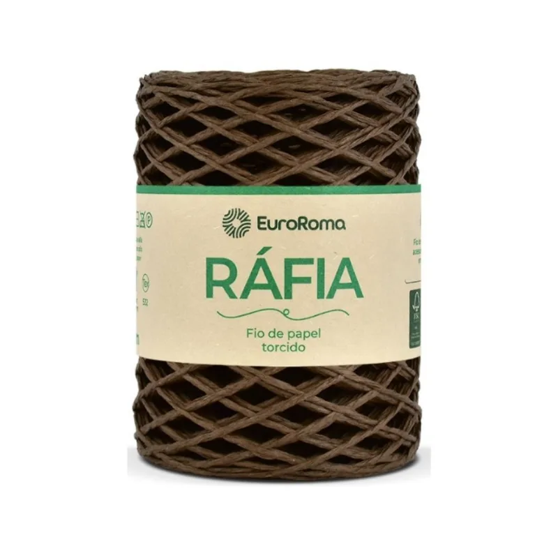 Fio de Rafia Torcido - Euroroma 1100 Marrom - EuroRoma