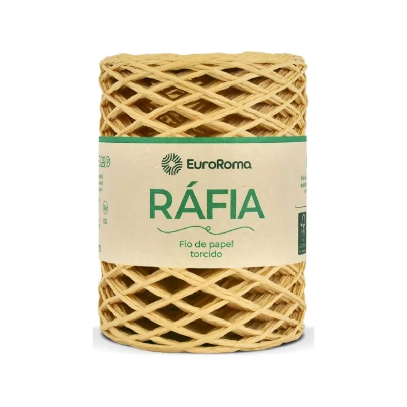 Fio de Rafia Torcido - Euroroma 150 Natural - EuroRoma