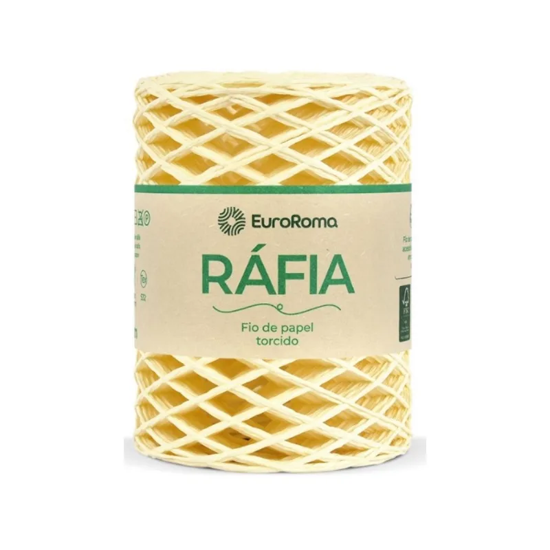 Fio de Rafia Torcido - Euroroma 200 Branco - EuroRoma