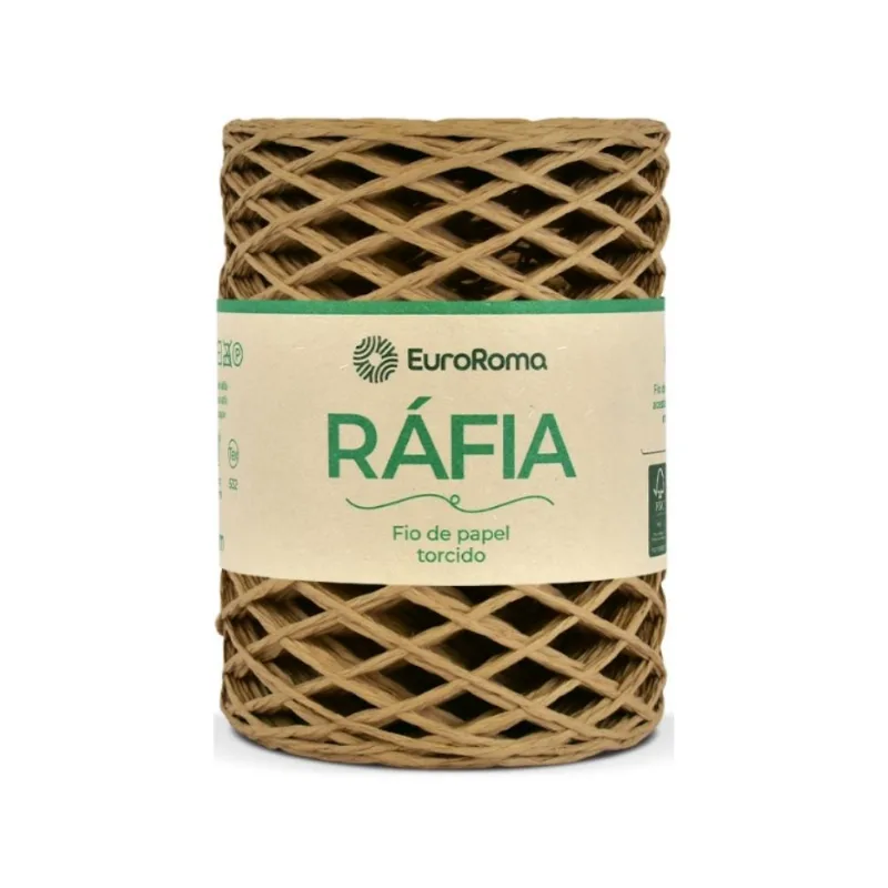 Fio de Rafia Torcido - Euroroma 300 Caqui - EuroRoma