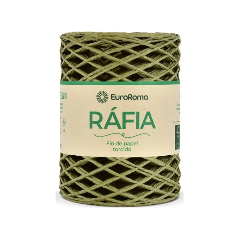 Fio de Rafia Torcido - Euroroma 808 Verde Oliva - EuroRoma