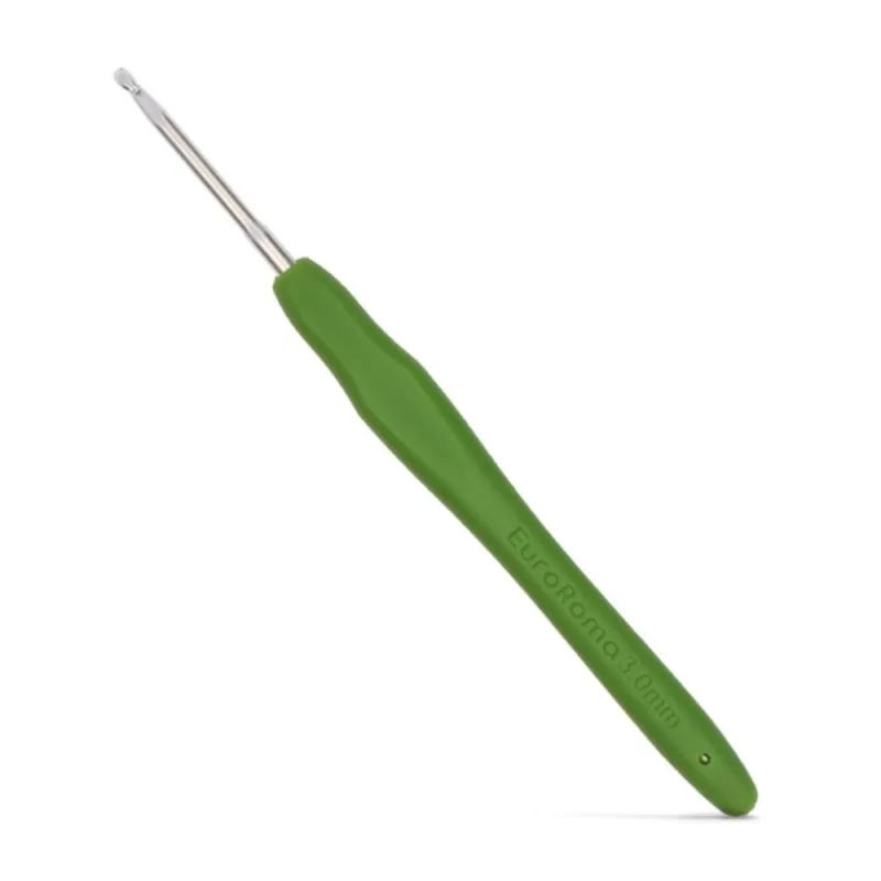 Agulha de Croche Com Cabo Emborrachado 3.0mm - Euroroma - EuroRoma