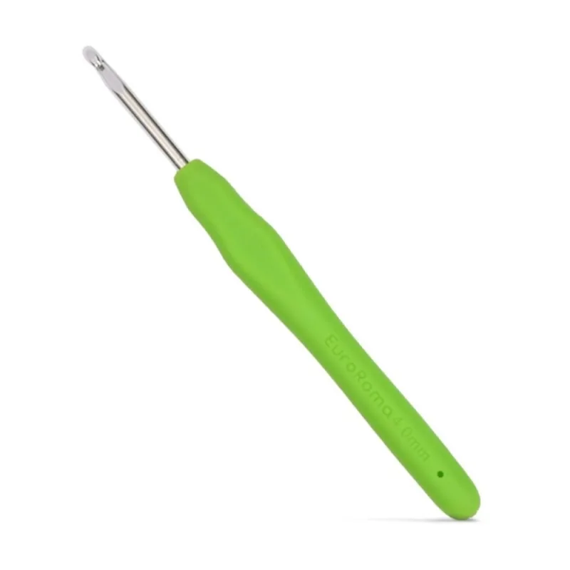 Agulha de Croche Com Cabo Emborrachado 4.0mm - Euroroma - EuroRoma - Artesanato