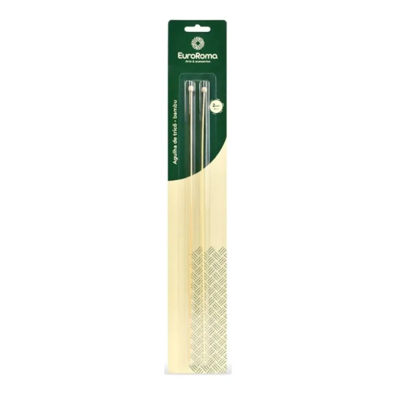 Agulhas de Trico Em Bambu 2.0mm - Euroroma - EuroRoma