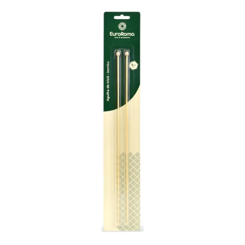 Agulhas de Trico Em Bambu 3.0mm - Euroroma - EuroRoma