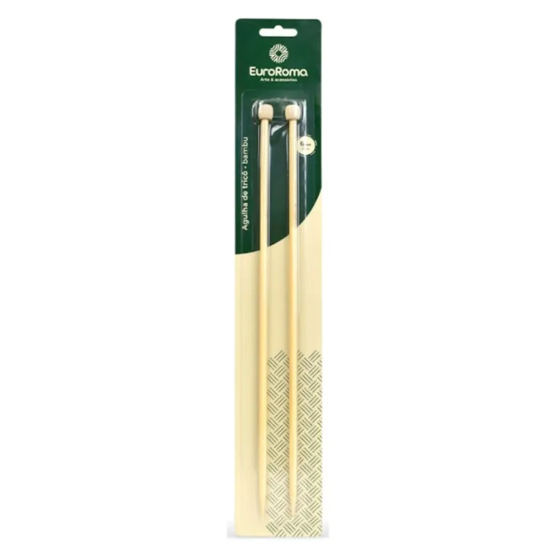 Agulhas de Trico Em Bambu 6.0mm - Euroroma - EuroRoma