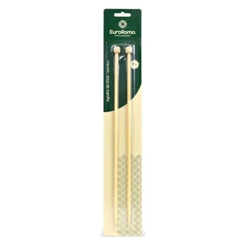 Agulhas de Trico Em Bambu 8.0mm - Euroroma - EuroRoma