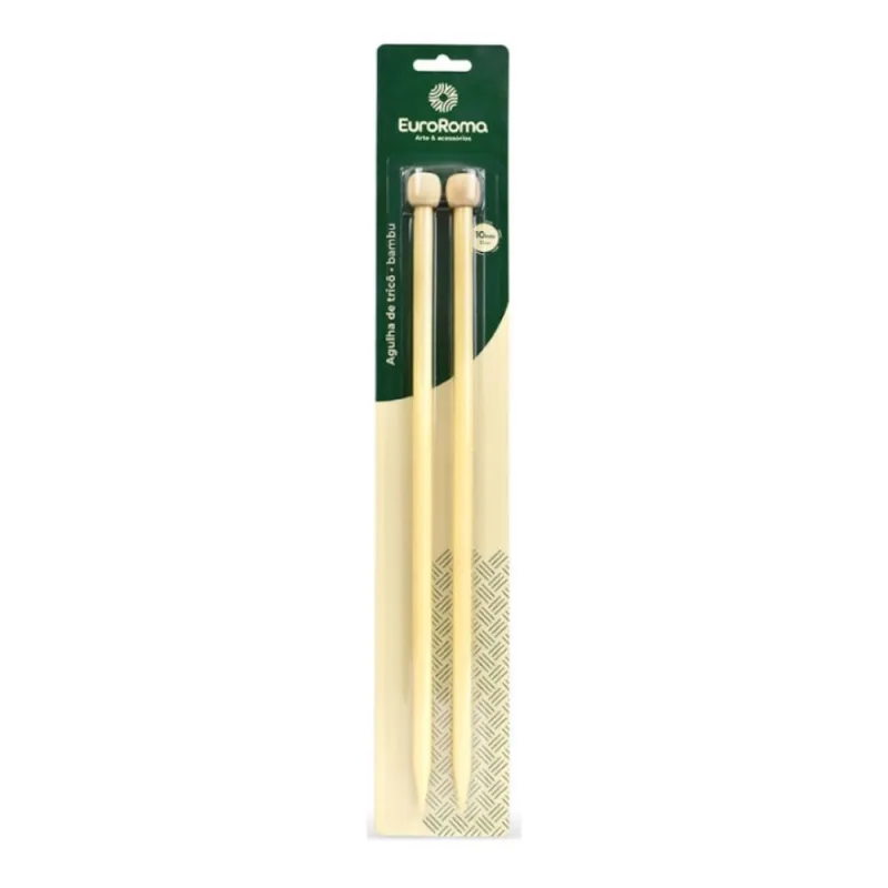 Agulhas de Trico Em Bambu 10.0mm - Euroroma - EuroRoma