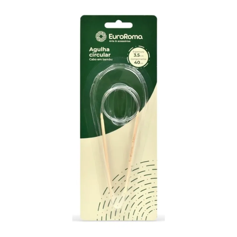 Agulhas de Trico Circular 40cm 3.5mm - Euroroma - EuroRoma - Artesanato
