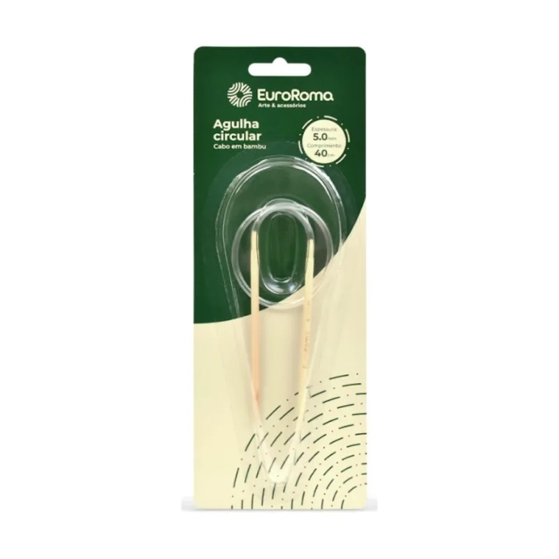 Agulhas de Trico Circular 40cm 5.0mm - Euroroma - EuroRoma