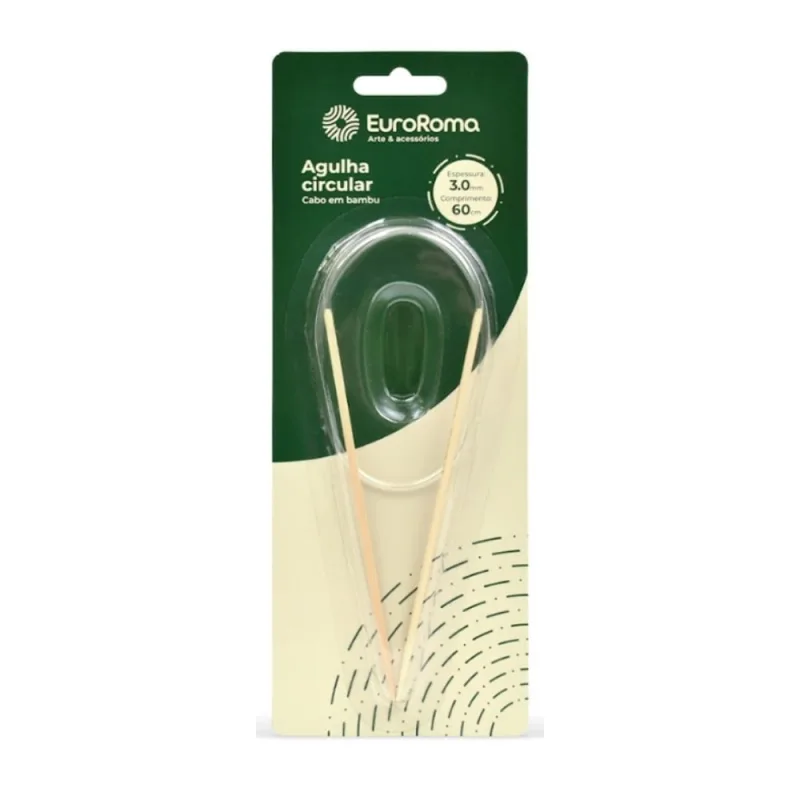 Agulhas de Trico Circular 60cm 3.0mm - Euroroma - EuroRoma - Artesanato