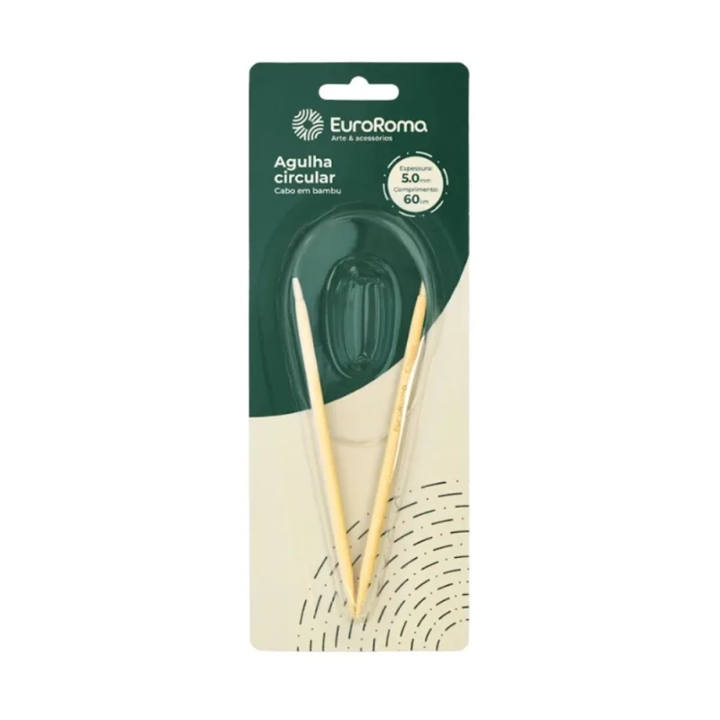 Agulhas de Trico Circular 60cm 5.0mm - Euroroma - EuroRoma