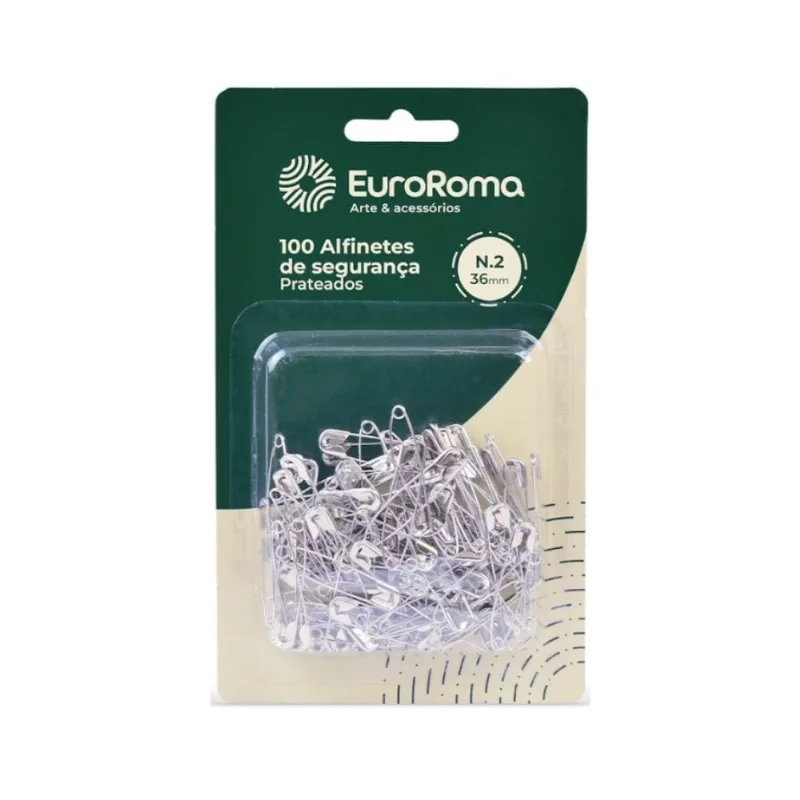 Alfinete Seguranca Metal 100pc N.2 - EuroRoma