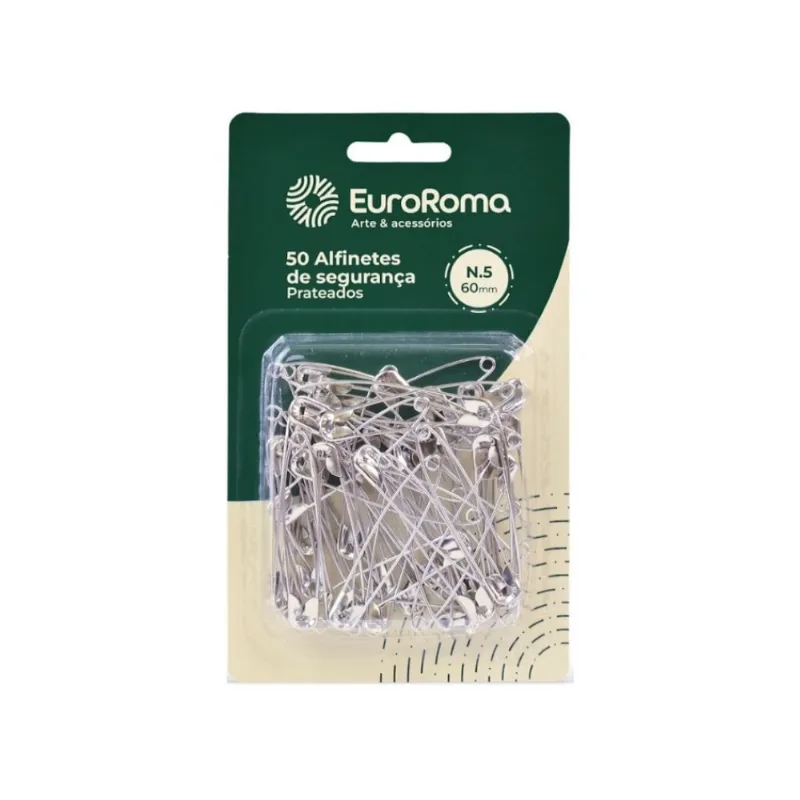 Alfinete Seguranca Metal 50pc N.5 - EuroRoma