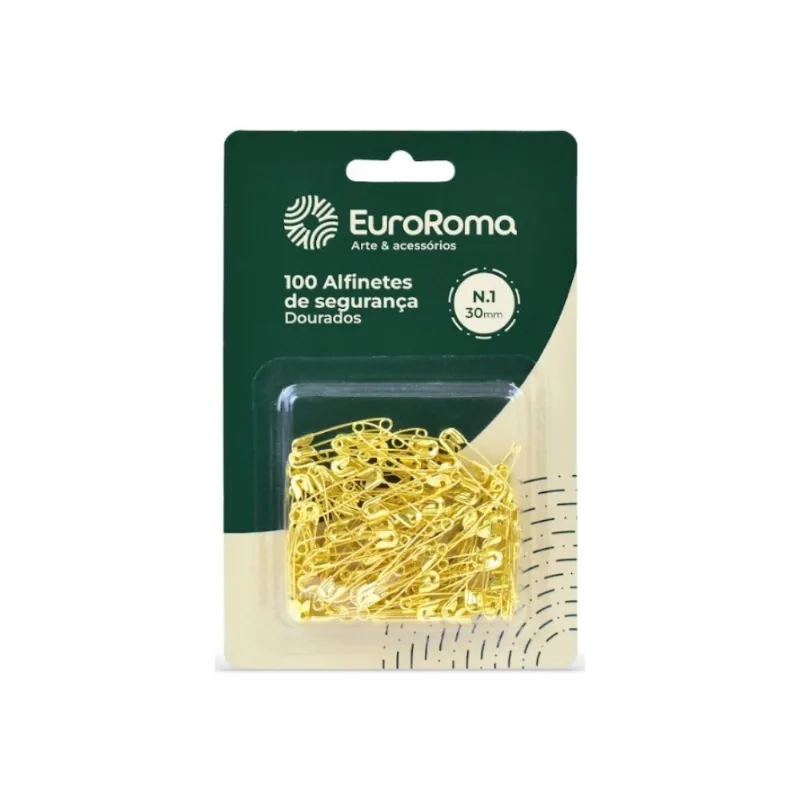 Alfinete Seguranca Dourado 100pc N.1 - EuroRoma