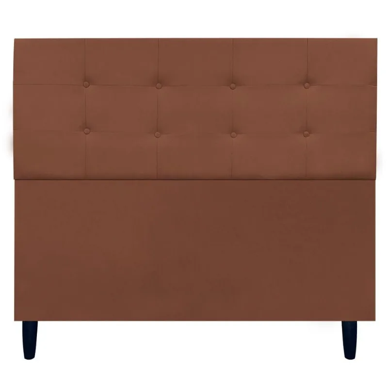 Cabeceira Decorativa Ivy Para Cama De Casal 140 Cm Suede Terracota, Suede