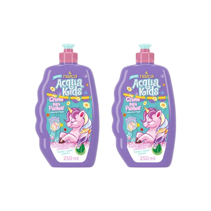 Creme Para Pentear Acqua Kids 250ml Marshmallow - Kit c/ 2un