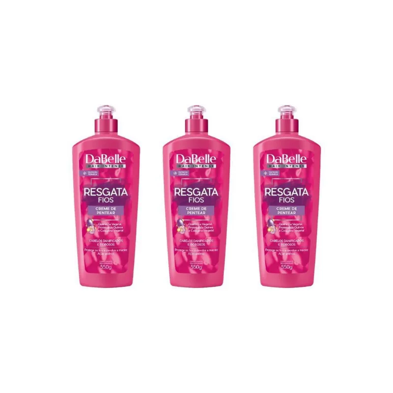 Creme Para Pentear Dabelle Resgata Fios 550G-Kit C/3Un