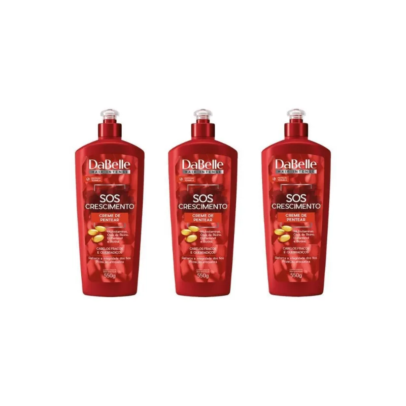 Creme Para Pentear Dabelle Sos Crescimento 550G-Kit C/3Un
