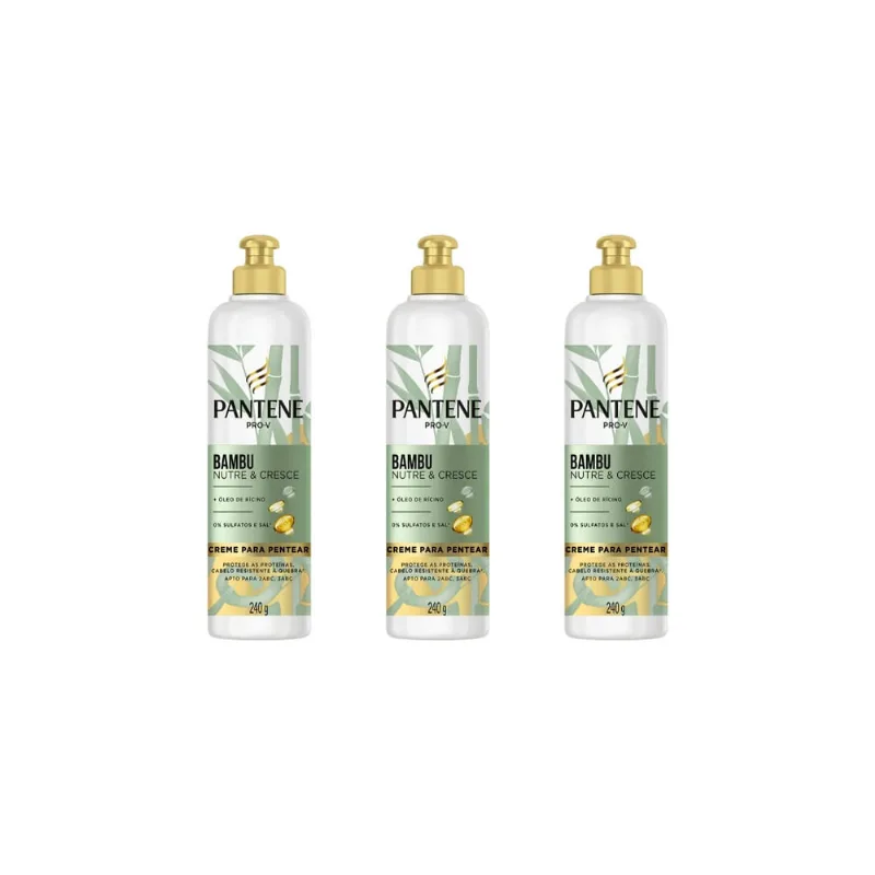 Creme Para Pentear Pantene 240g Bambu-Kit C/3un