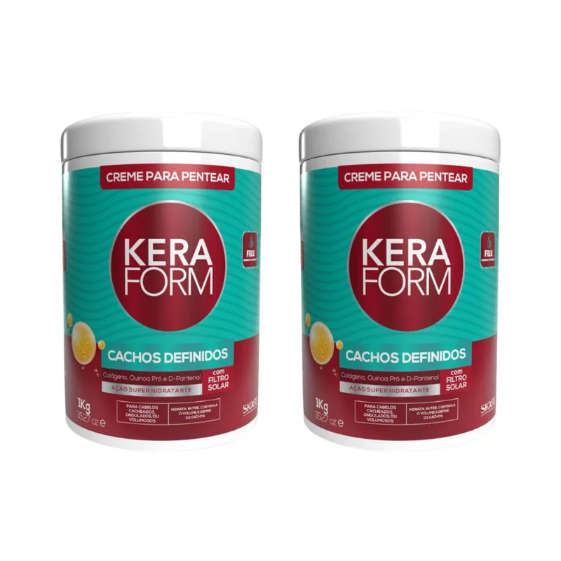 Creme Para Pentear Skafe Keraform 1k Cachos Defs-Kit C/2un