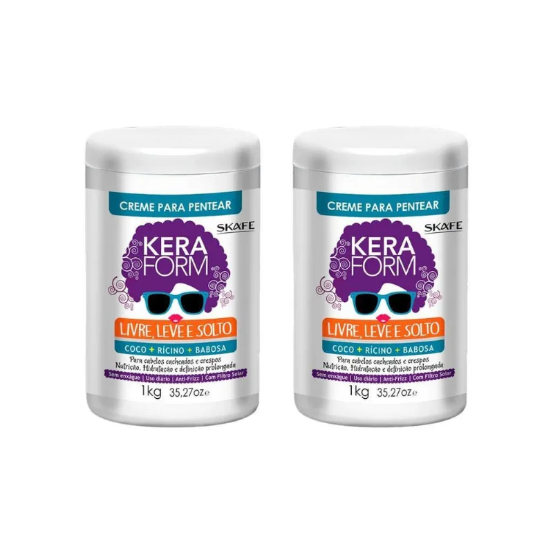 Creme Para Pentear Skafe Keraform 1K Liv Lev Solto-Kit C/2Un