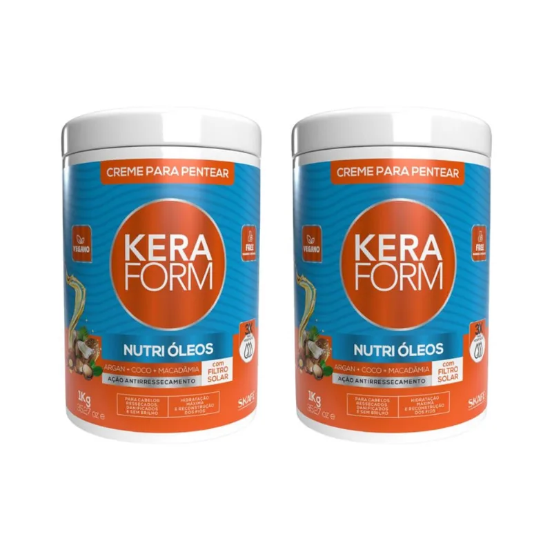 Creme Para Pentear Skafe Keraform 1k Nutri Oleos-Kit C/2un