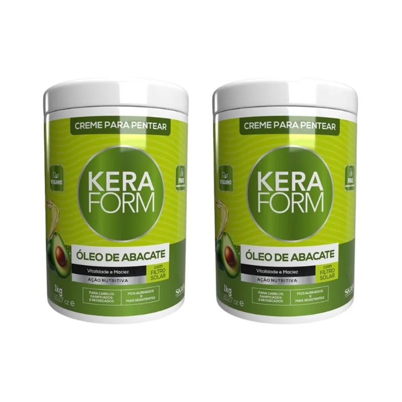 Creme Para Pentear Skafe Keraform 1k Oleo Abacate-Kit C/2un