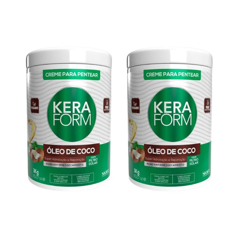 Creme Para Pentear Skafe Keraform 1k Oleo de Coco-Kit C/2un