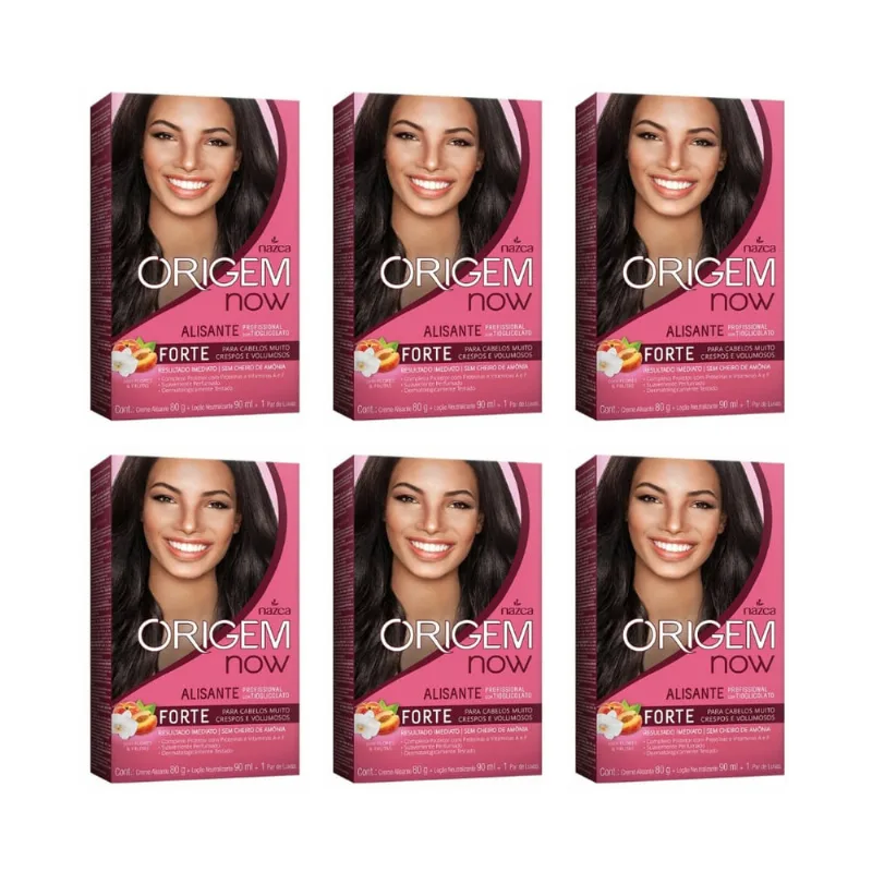 Creme Alisante Origem 80g Forte Flores Frutas - Kit c/ 6un