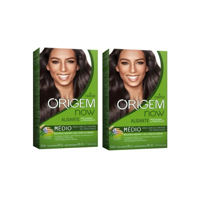 Creme Alisante Origem 80G Medio Ervas Cereais - Kit Com 2Un
