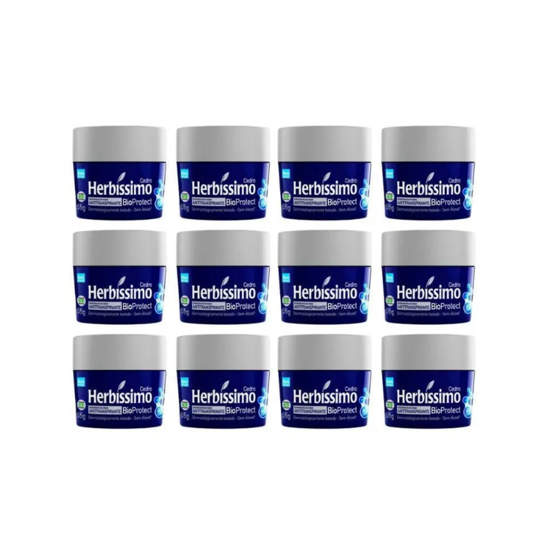 Desodorante Creme Herbíssimo 55G Bio Protect Cedro - Kit12Un