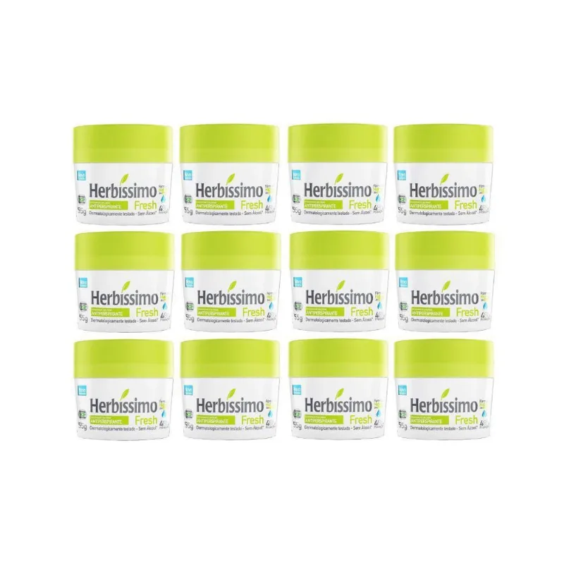 Desodorante Creme Herbíssimo 55G Fresh - Kit Com 12Un
