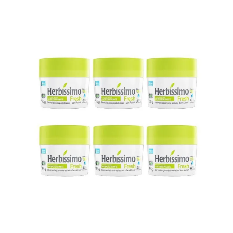 Desodorante Creme Herbíssimo 55G Fresh - Kit Com 6Un
