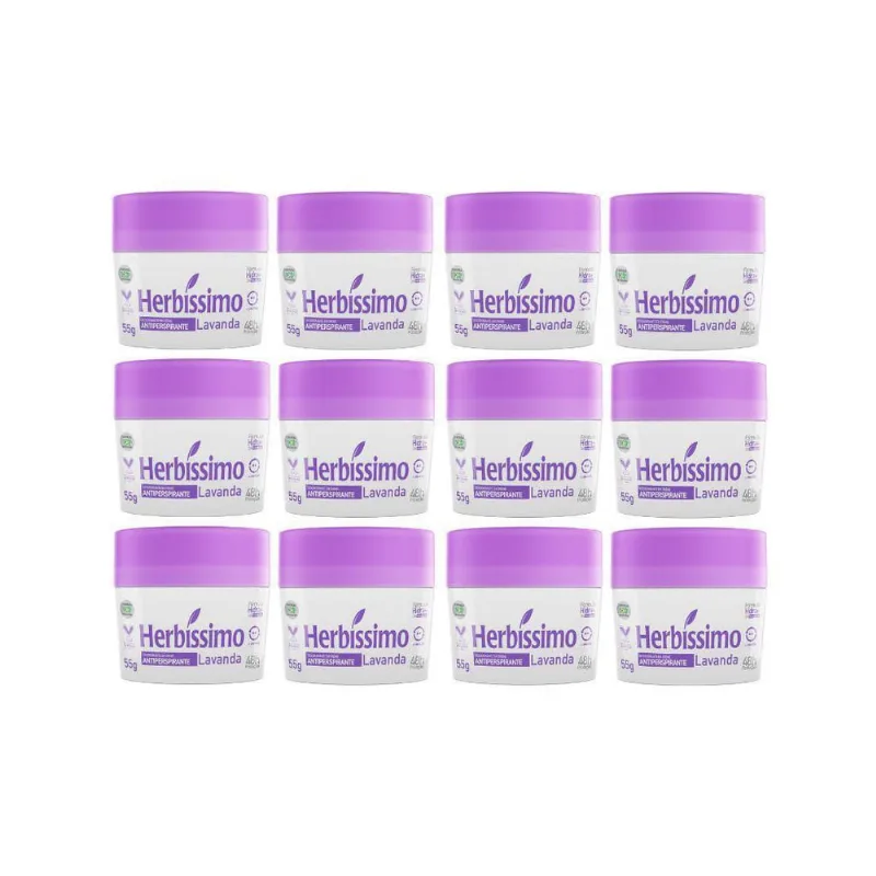 Desodorante Creme Herbíssimo 55G Lavanda - Kit Com 12Un
