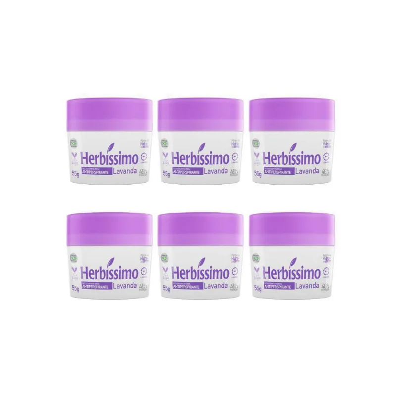 Desodorante Creme Herbíssimo 55G Lavanda - Kit Com 6Un