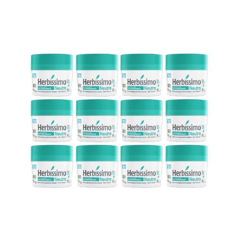 Desodorante Creme Herbíssimo 55G Neutro - Kit Com 12Un