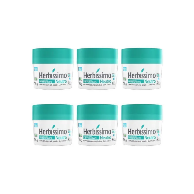 Desodorante Creme Herbíssimo 55G Neutro - Kit Com 6Un
