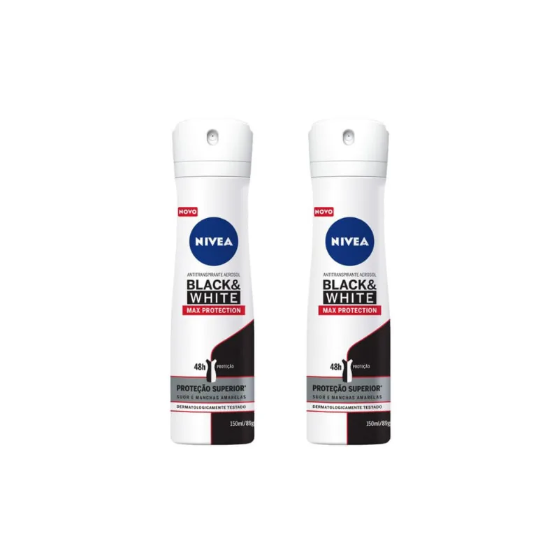 Desodorante Nivea 150ml Black e White Max Protetcion-Kit2un