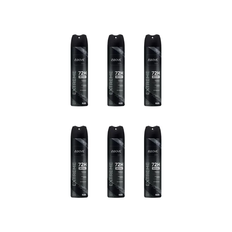 Desodorante Aero Above 150ml Extreme Inv Black 72h-Kit C/6un