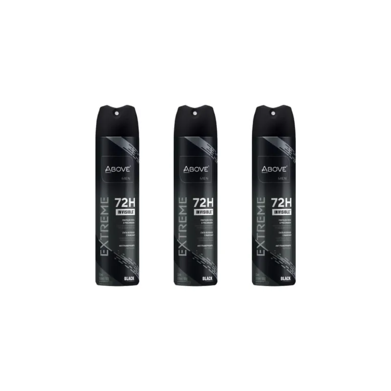 Desodorante Aero Above 150ml Extreme Invisible Black 72h-Kit C/3un