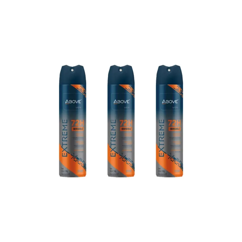Desodorante Aero Above 150ml Extreme Invisible Sport 72h-Kit C/3un
