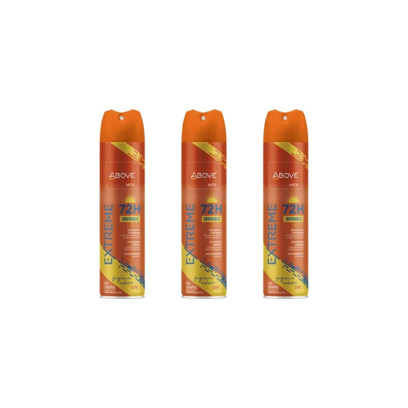 Desodorante Aero Above 150ml Extreme Invisible Sun 72h-Kit C/3un
