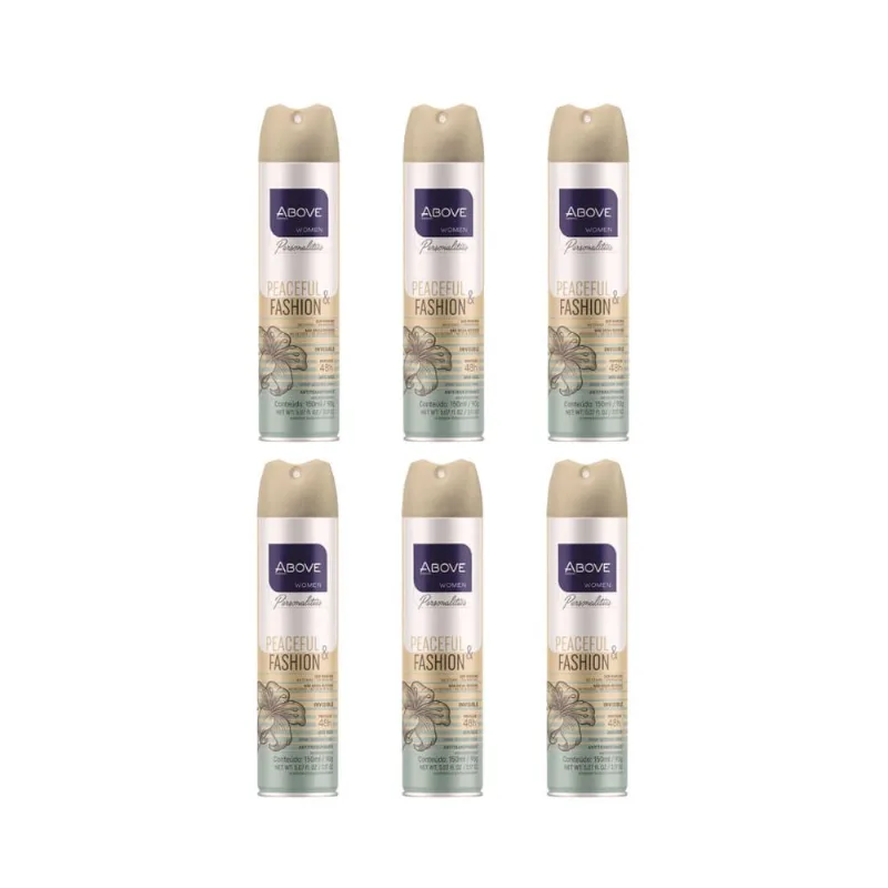Desodorante Aero Above 150ml Fem Pers Peacefulfash Aco - Kit c/ 6un