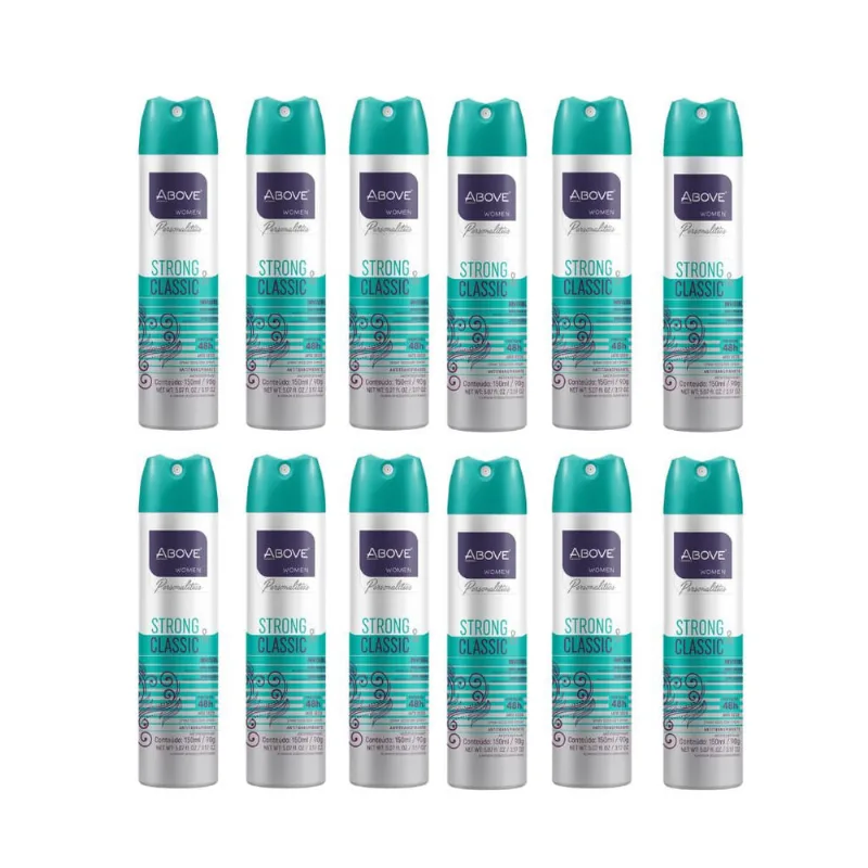 Desodorante Aero Above 150ml Masc Pers Strong Classic Ac - Kit c/ 12un