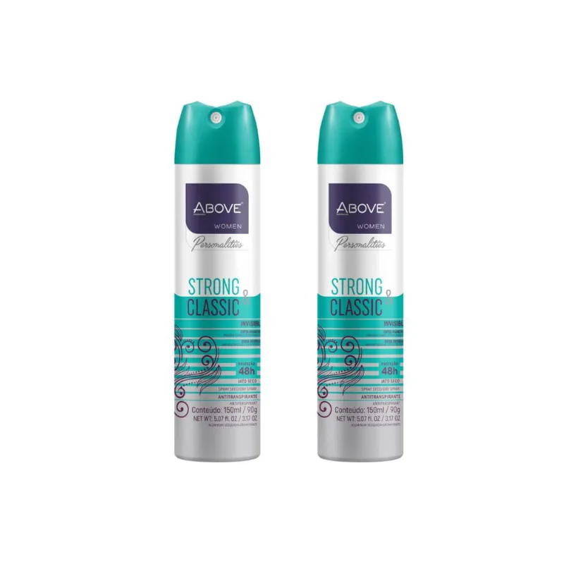 Desodorante Aero Above 150ml Masc Pers Strong Classic Ac - Kit c/ 2un