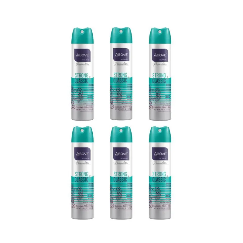 Desodorante Aero Above 150ml Masc Pers Strong Classic Ac - Kit c/ 6un