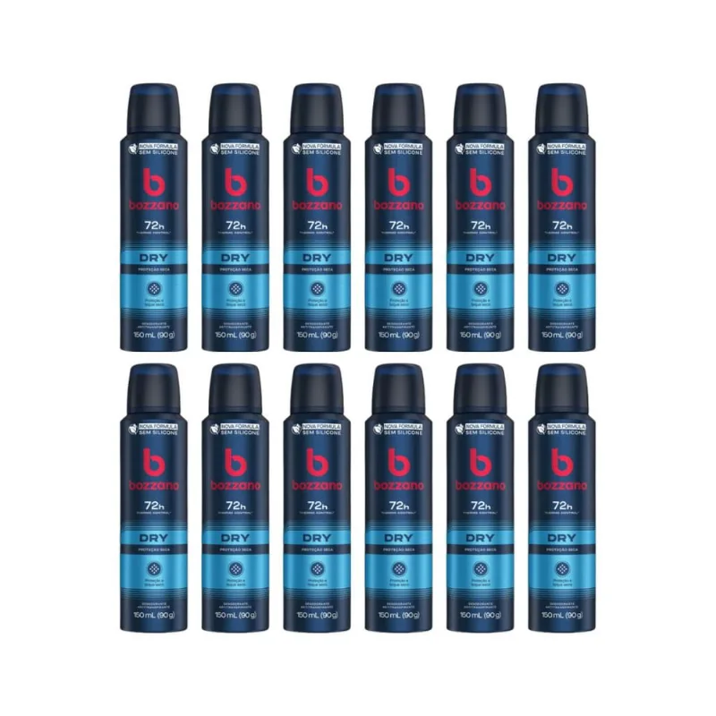 Desodorante Aero Bozzano 150ml Anti Dry - Kit c/ 12un