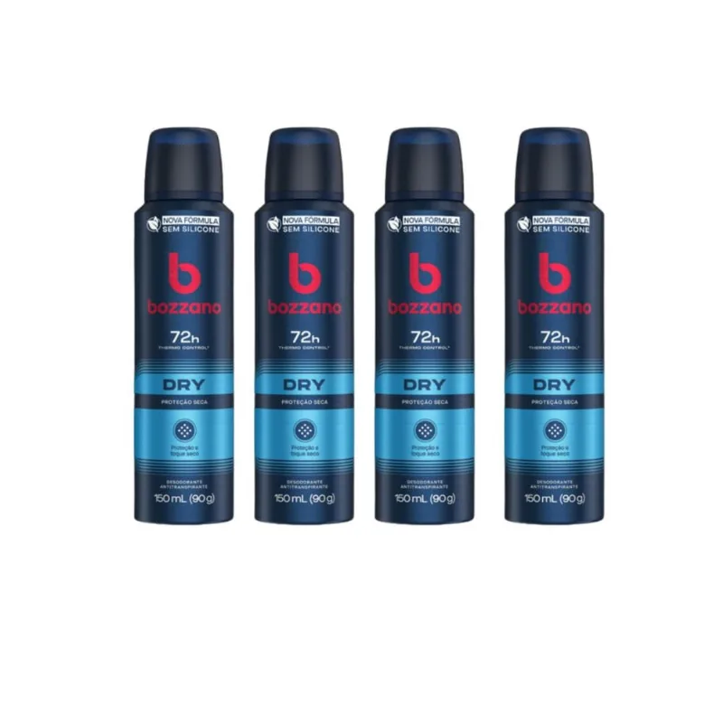 Desodorante Aero Bozzano 150ml Anti Dry - Kit c/ 4un